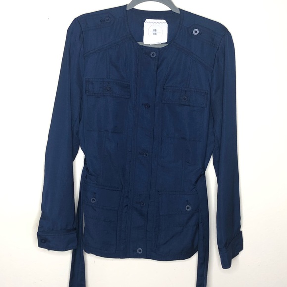 ANTHROPOLOGIE Hei Hei Silky Belted Anorak Jacket - Picture 4 of 7